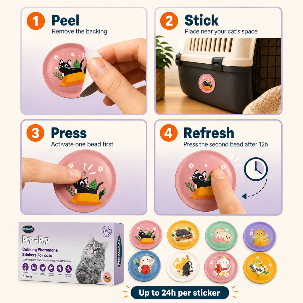 Meowool Portable Cat Calming Pheromone Stickers cat calming pheromone patch product image